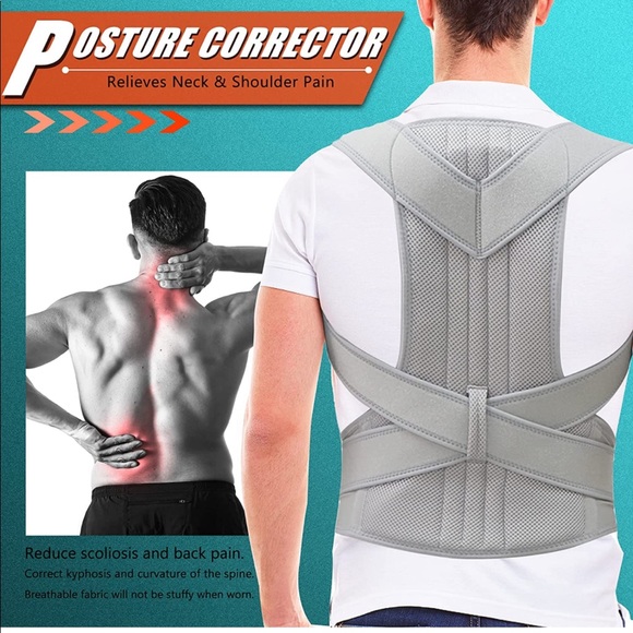 Support Belt for Back Posture Correctors, Pain Relief, Improve Posture, XL Gray. - Picture 2 of 6